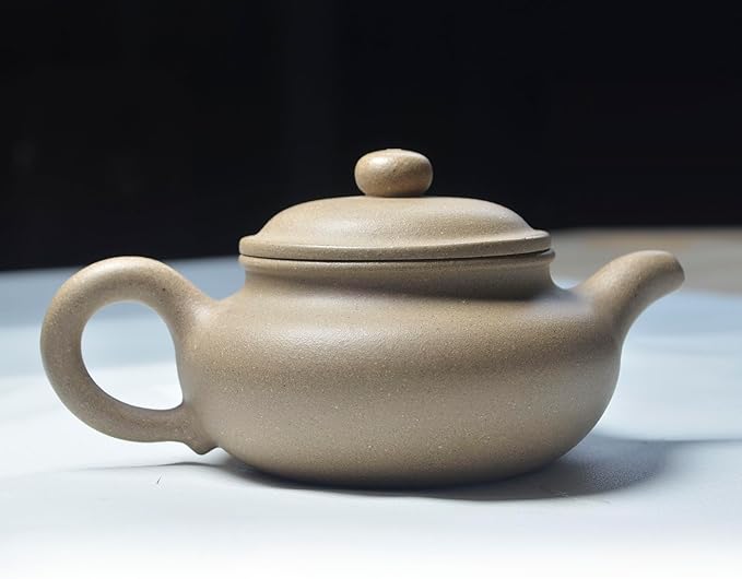 Clay Teapot 8.6oz Chinese zisha Tea Pot Genuine Purple Clay Teapots Fanggu Infusers Loose Tea (Pea green grey)