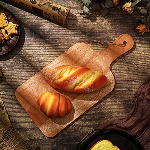 12 Packs Wooden Cutting Board Set with Handles Large Kitchen Serving Plain Chopping Board Bulk Gifts for Mom for Vegetables Meat Pizza Cheese Fruit Bread (12 Count)