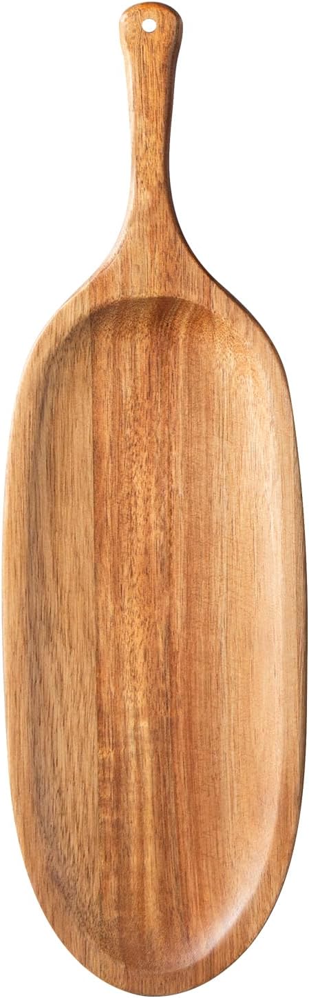 Wooden Serving Tray with Handle 1pcs Serving Plates for Meal Christmas Dinner Plates 16.5