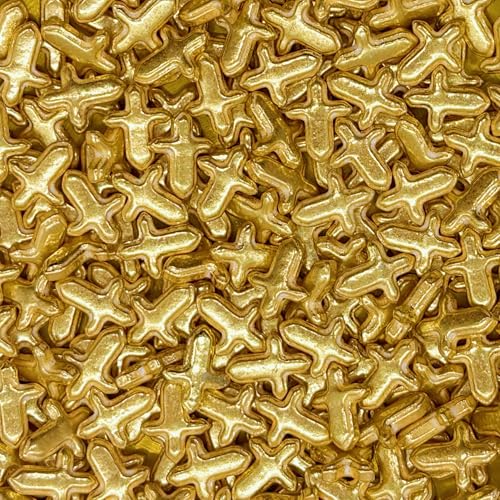 Super Gold Cross Sprinkles Edible Toppers Cake Decorating Mixed Size Cake Decorations Cupcake Toppers Cookie Decorating Perfect for Cakes (3 Ounce)