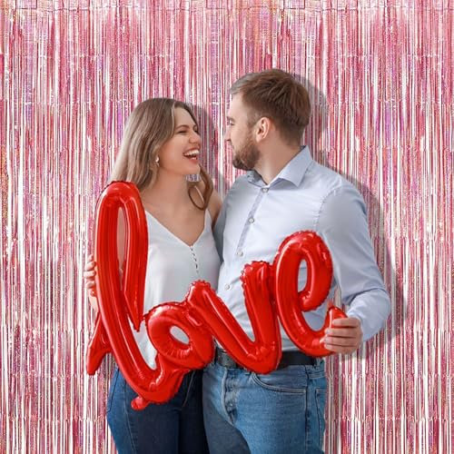 Rose Gold Tinsel Foil Fringe Curtains