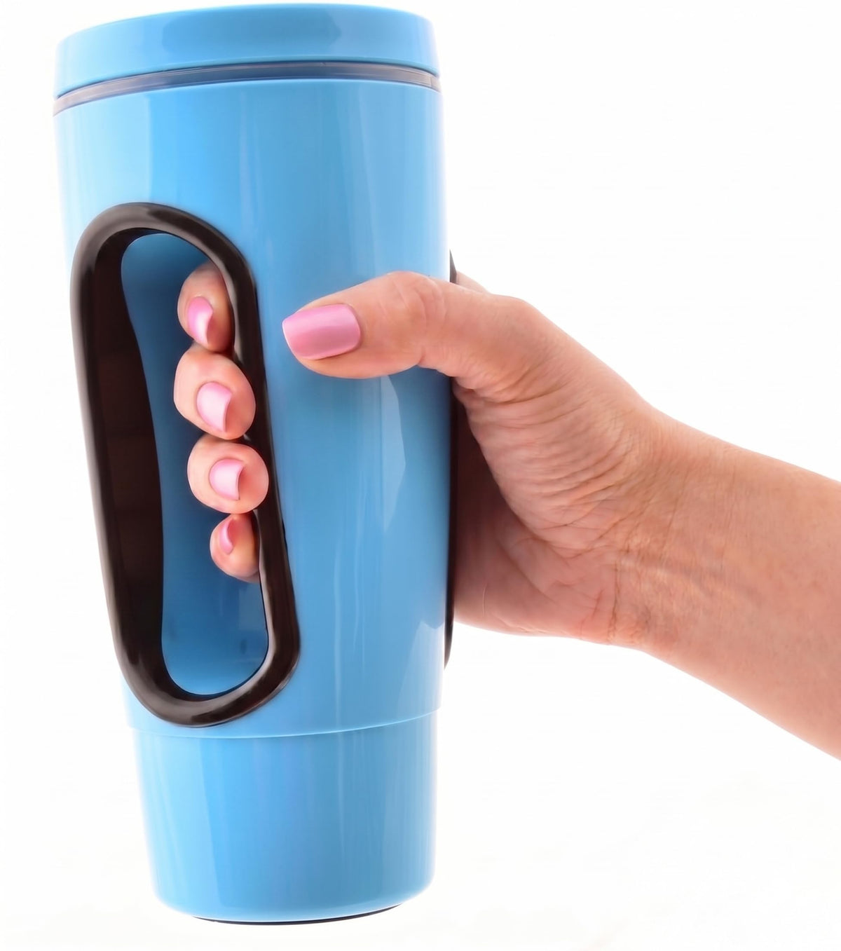 Side view of 16 oz adaptive drinking cup