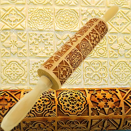 Christmas Wooden Rolling Pin for Baking