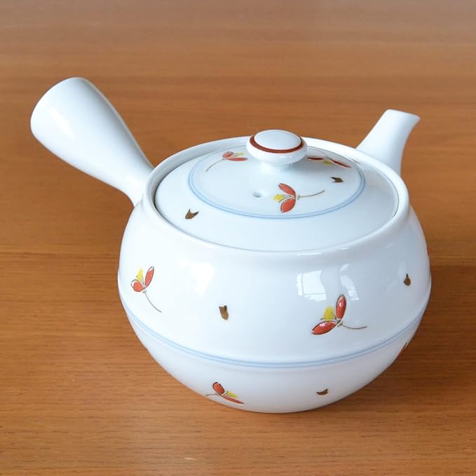 Japanese Teapot Ceramic Kyusu 14.5 fl oz Made in Japan Arita Imari ware Porcelain Tea pot for Green Tea Akane