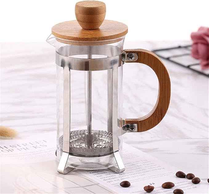 Press Eco Friendly Cover Coffee Plunger Tea Maker Percolator Filter Kettle Pot Glass Teapot