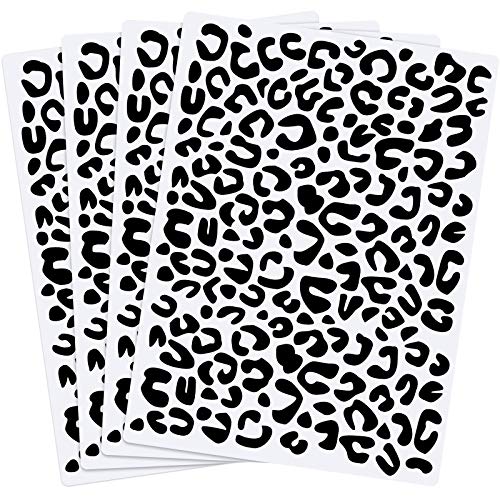 4 Pieces Leopard Cheetah Print Paint Stencil (4 Count)