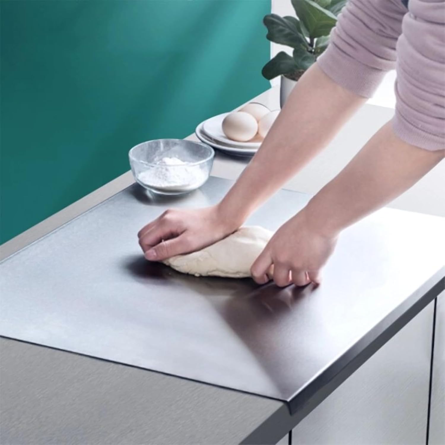 Stainless Steel Cutting Boards for Kitchen,Baking Board,Pastry Board,kneading Panel - Suitable for Cutting Vegetables, Fruits, Meat,bread - Easy To Clean and Store (40x30cm/15.7x11.8in)