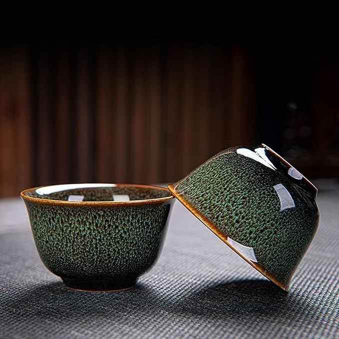 Lazy Tea Set, Automatic Stone Grinding Pot, GongFu Tea Set, Gift Box Suitable for Tea Ceremony Parties, Father's Day, Birthday and Christmas (Lazy Green)