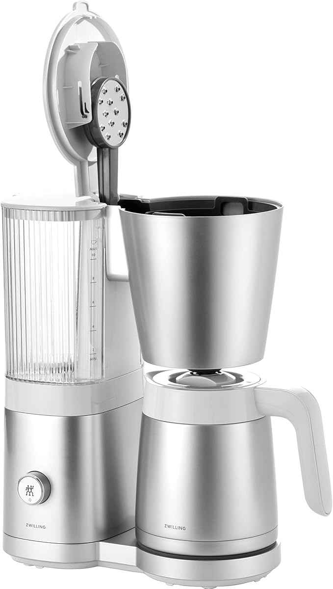 ZWILLING Enfinigy Drip Coffee Maker with Thermo Carafe 10 Cup, Awarded the SCA Golden Cup Standard, Silver