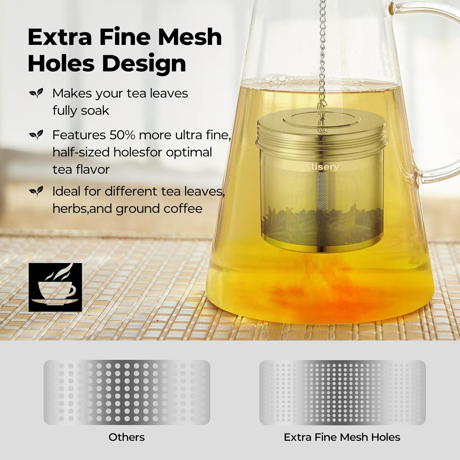 Reinmoson 2 Pack Large Tea Ball Infuser for Loose Leaf Tea & Spice Ball for Cooking Soup, 304 Stainless Steel, Threaded Lid, Chain Hook, Extra Fine Mesh Tea Strainer Ball for Herb, Iced Tea