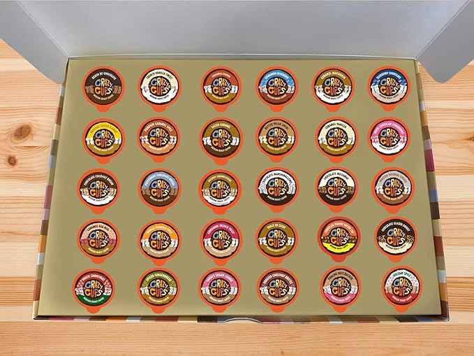 Crazy Cups Deluxe Holiday Flavored Coffee Gift Box, Assorted Flavored Coffee for Keurig K-Cups Machines, Medium Roast Coffee in Recyclable Pods, 30 Count…