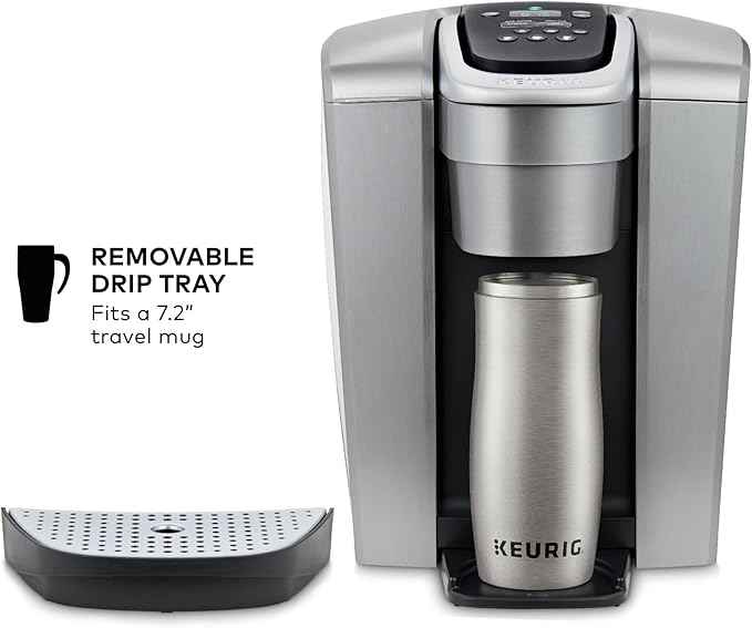 Keurig K-Elite Single Serve K-Cup Pod Coffee Maker, with Strength and Temperature Control, Iced Coffee Capability, 8 to 12oz Brew Size, Programmable, Brushed Silver