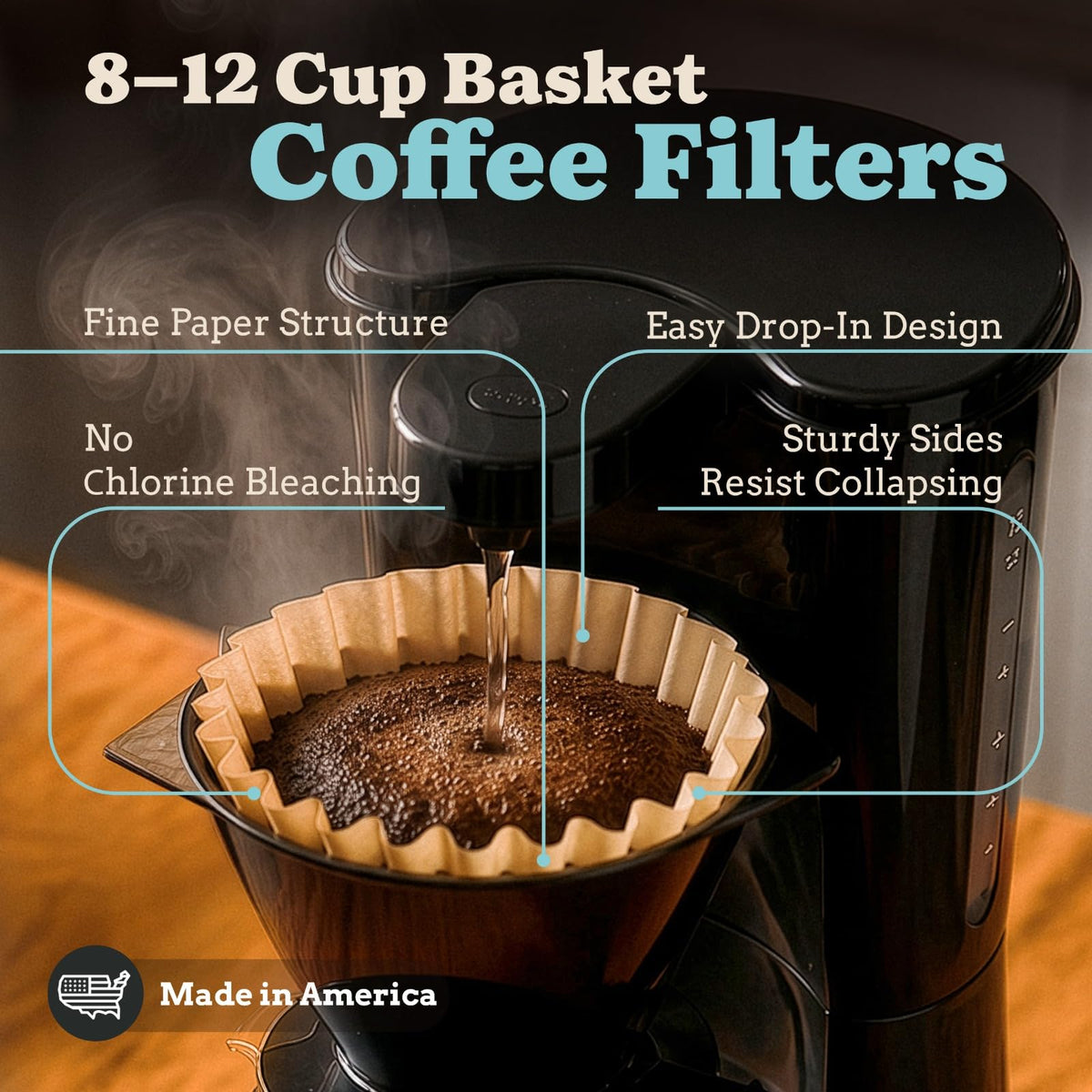 Basket coffee filters in bulk count packaging