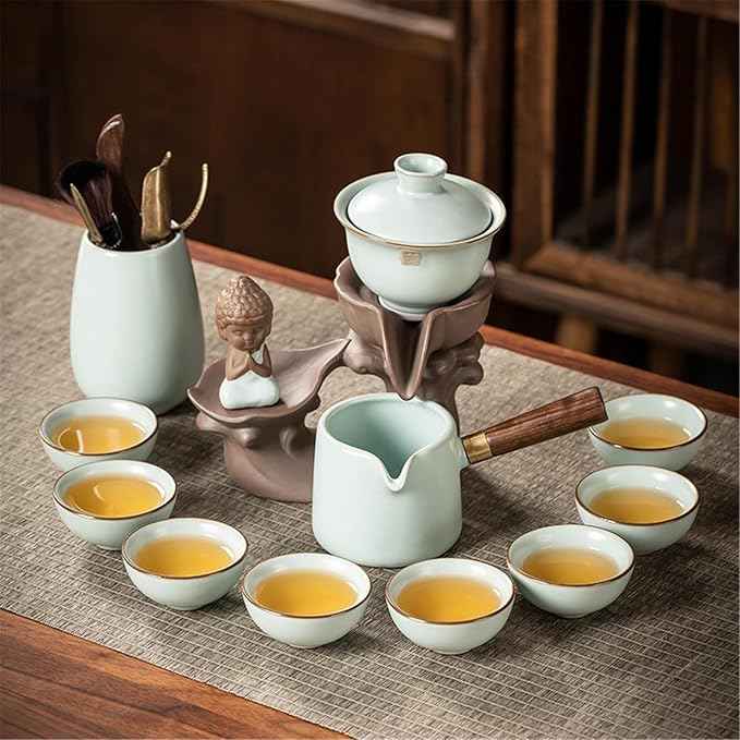 Ceramic Ge Kiln Automatic Tea Set, Easy Brewing Teapot and Cups-suit17