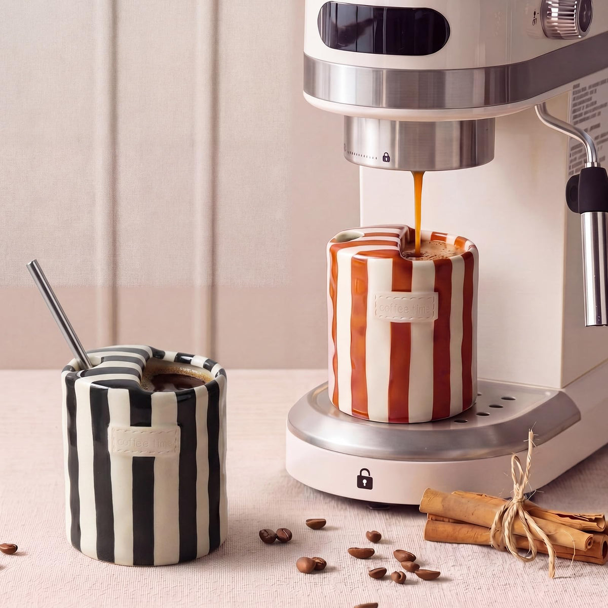 Ceramic mug with matching straw