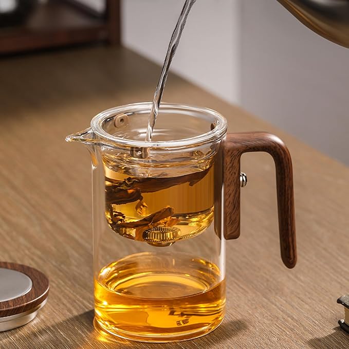 Enchant Tea Pot - 600ml/20.3oz Witchcraft Magic Glass Teapot, Magnetic Water Separation Design, Borosilicate Infuser Pot with Strainer for Loose Leaf & Herbal Teas, Ideal for Tea Maker