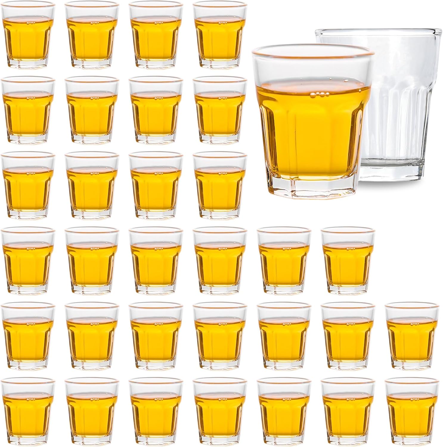 32 Piece Shot Glasses Set 50ML/1.5oz.Small Espresso and LiquorGlasses for Whiskey TequilaVodka, Thick Glass Cups forPotter Style Cocktails Bar Party