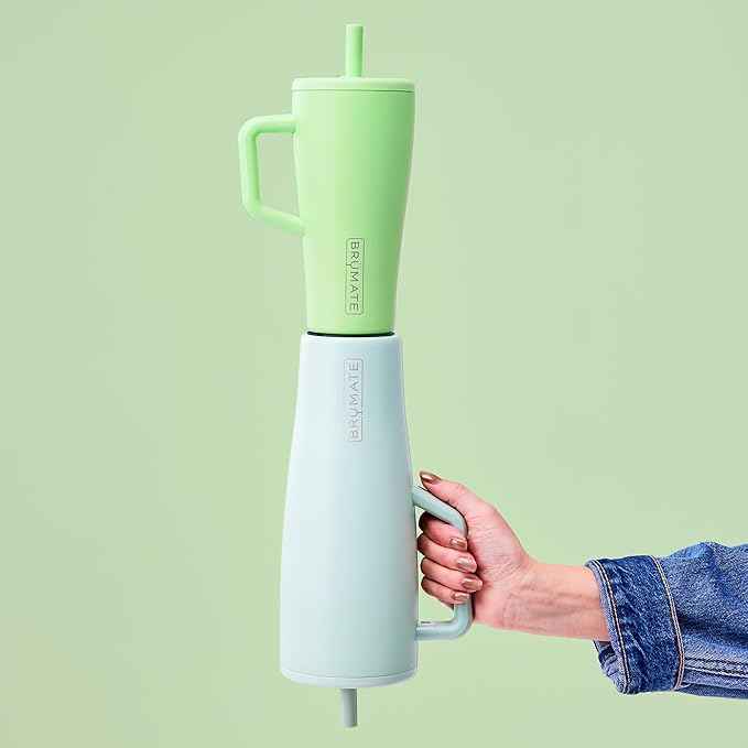 BrüMate Era 20 oz Tumbler with Handle and Straw | 100% Leakproof Insulated Tumbler with Lid and Straw | Made of Stainless Steel | Cup Holder Friendly Base | 20oz (Dune)