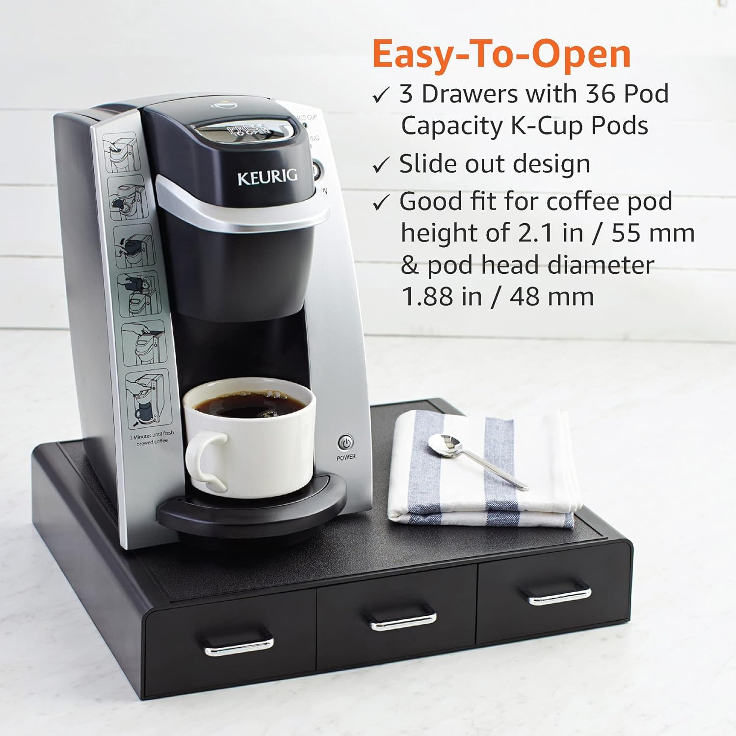 K Cup Compatible Coffee Pod Storage Drawer