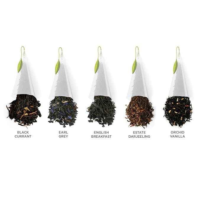Tea Forte Premium Presentation Box Gift Set Sampler, 20 Count, Assorted Blends Individually Wrapped Handcrafted Pyramid Infuser Bags, Black Tea