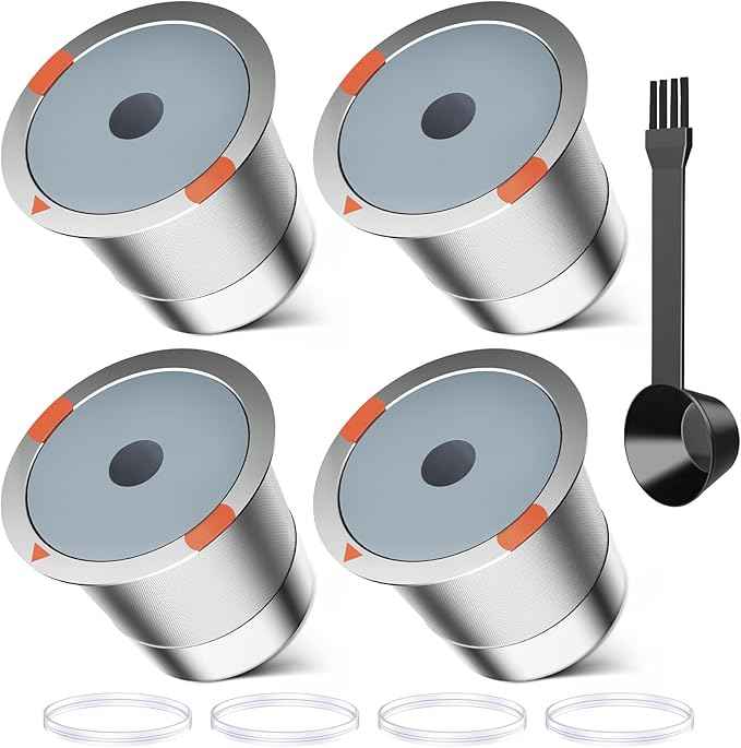 Reusable k Cups for keurig 2.0 1.0,Universal stainless steel Refillable k Cups Filter Use for Keurig all most of coffee Makers brewers(4pack)…