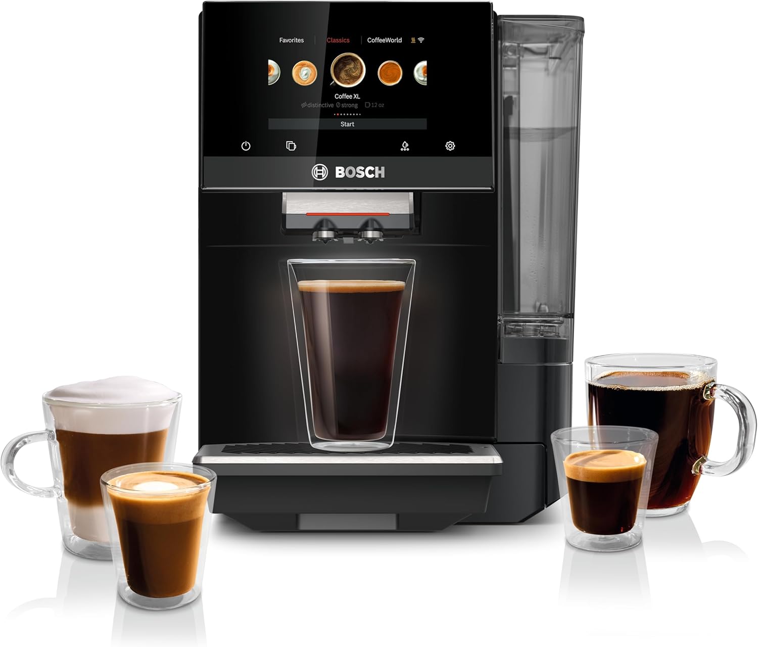 Bosch 800 Series Fully Automatic Espresso and Coffee Machine – 35 Drinks, Cold Brew, Double Cup, Milk Hose, Ceramic Grinder, Smart Features, in Black TPU60309 - Blissbrew