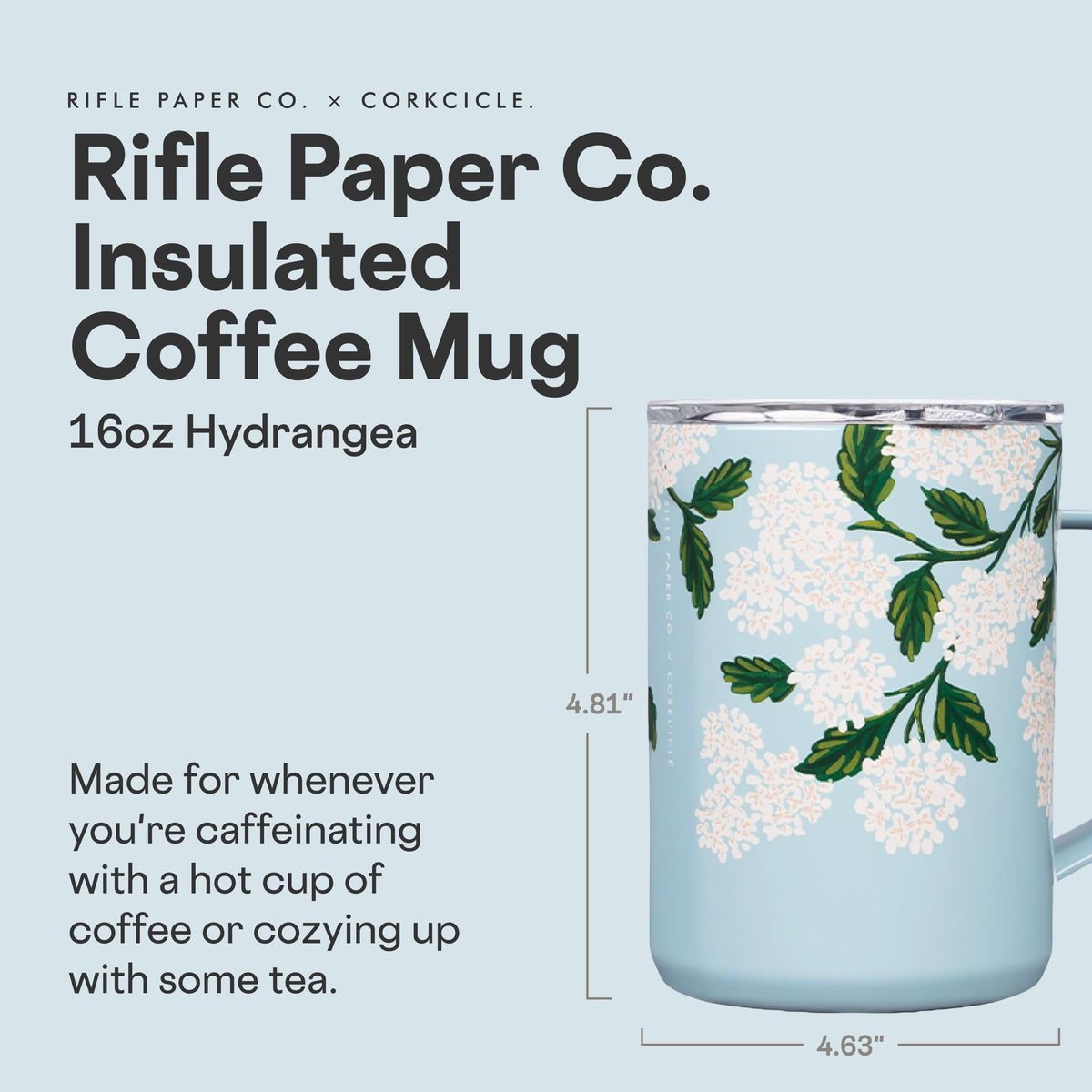 Stainless steel coffee mug with clear lid