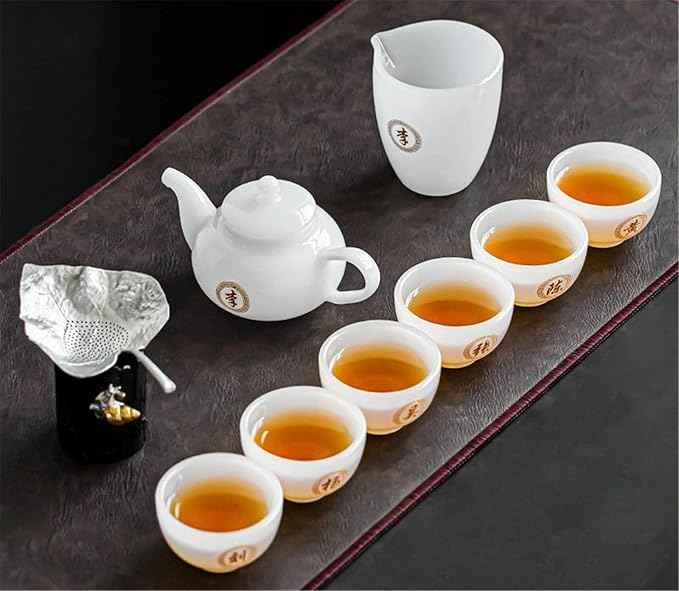 Glass Tea Set with Large Gaiwan and White Porcelain Teapot-suit9