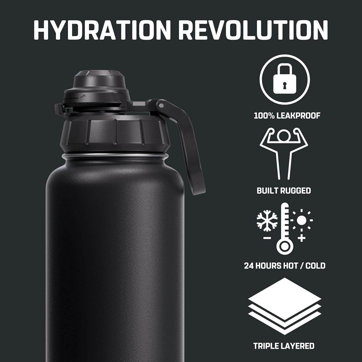 Vessence Tea Infuser Bottle - 32 Oz Insulated Loose Leaf & Fruit Infuser Bottle | Leak Proof with FlowSip Lid