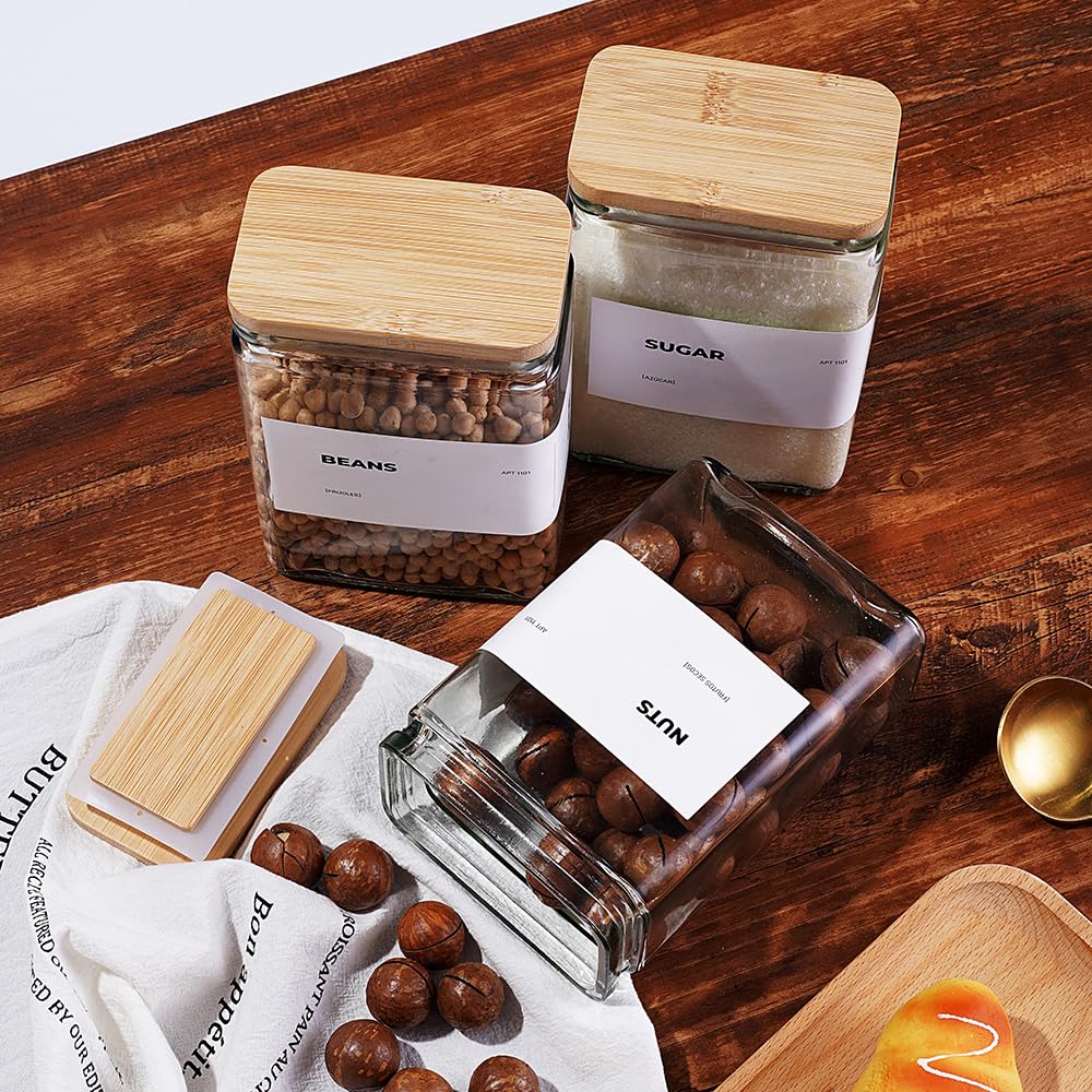 Glass Storage Jars with Bamboo Lid