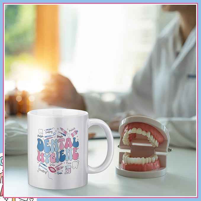 12 Pcs Dental Assistant Gifts Bulk, Dental Assistants Recognition Week Appreciation Gifts 11oz Ceramic Mugs Coffee Cup for Tea Milk Hot Chocolate Hygienist Assistants Nurse Doctor