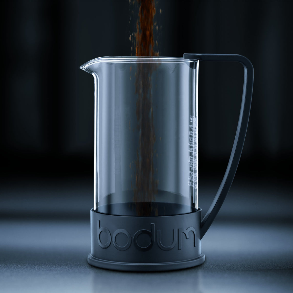 French press with stainless steel plunger and lid
