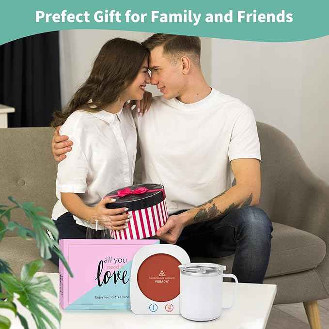 VOBAGA Mug Warmer, Coffee Warmer with 15OZ Mug Set for Home Office Home Desk, Coffee Cup Warmer with 3 Temperature Settings for Tea, Cocoa with Auto Shut Off for Holiday Birthday Coffee Gifts