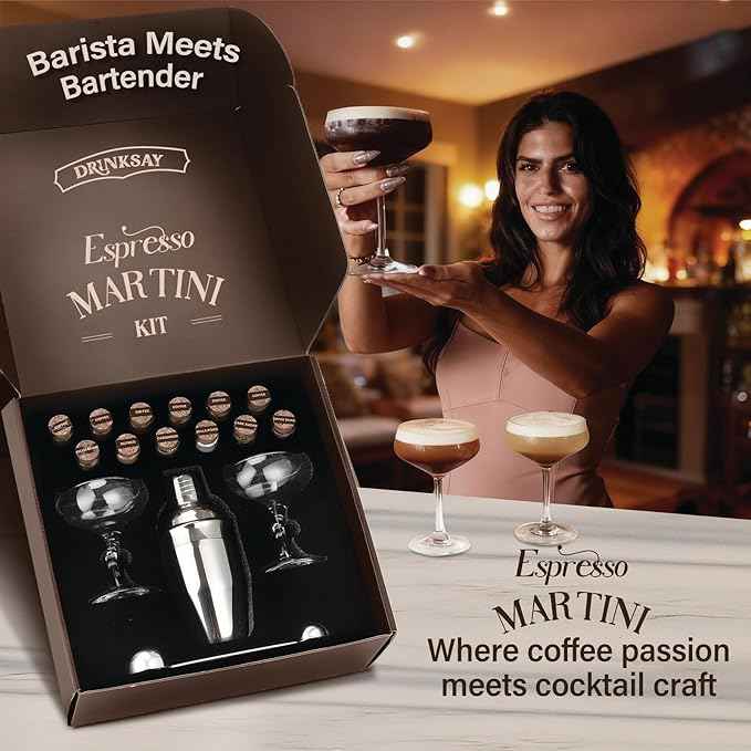 Espresso Martini Gifts – Complete Espresso Martini Kit Maker Set with Premium Coffee Mix & 6 Natural Botanicals, Cocktail Kit, Gifts for Women, Birthday Gifts for Women, Sister, Her