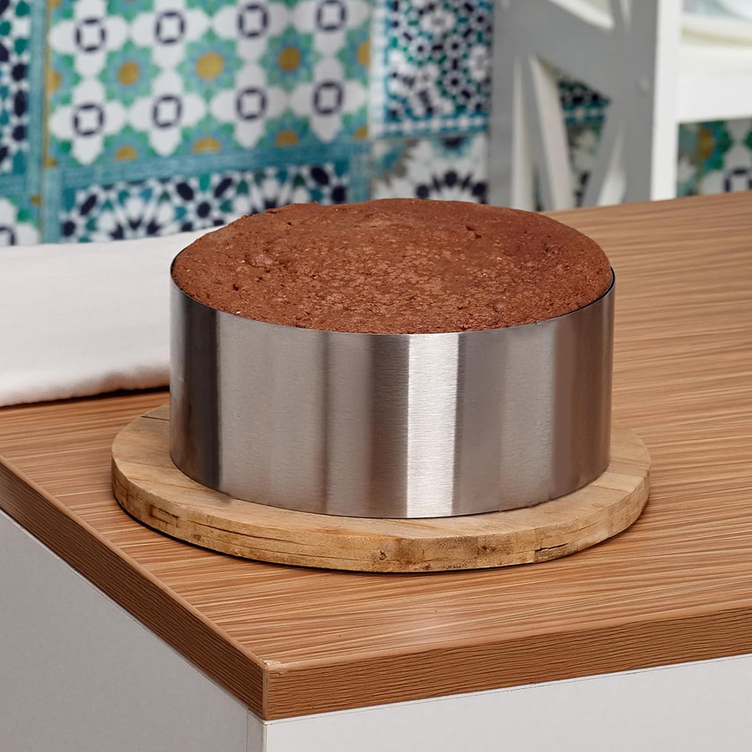 HARFINGTON Round Cake Ring 3.5 x 2 Inch Seamless Stainless Steel Pastry Mousse Dessert Ring Mirror Coating for Baking Cooking Making Tool