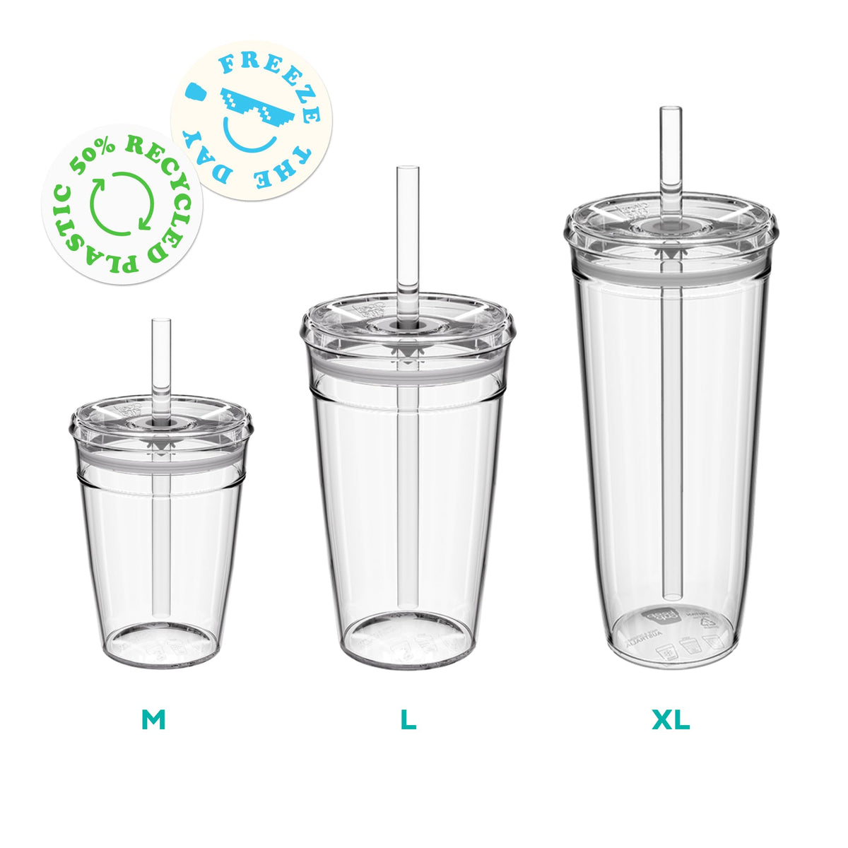 Reusable straw tumbler for iced drinks and smoothies