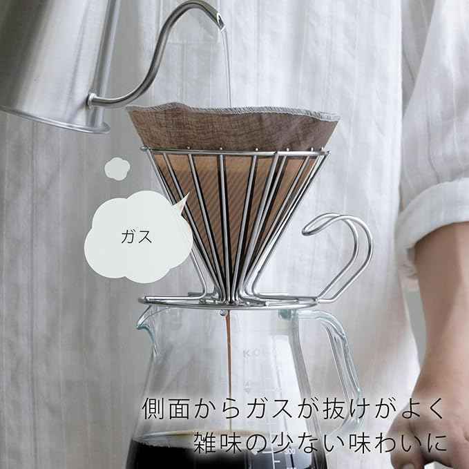TOKYO MATCHA SELECTION - KOGU - Stainless wire coffee dripper - 3 size [Standard ship by SAL: NO tracking number & insurance] (L (2-6 cup))