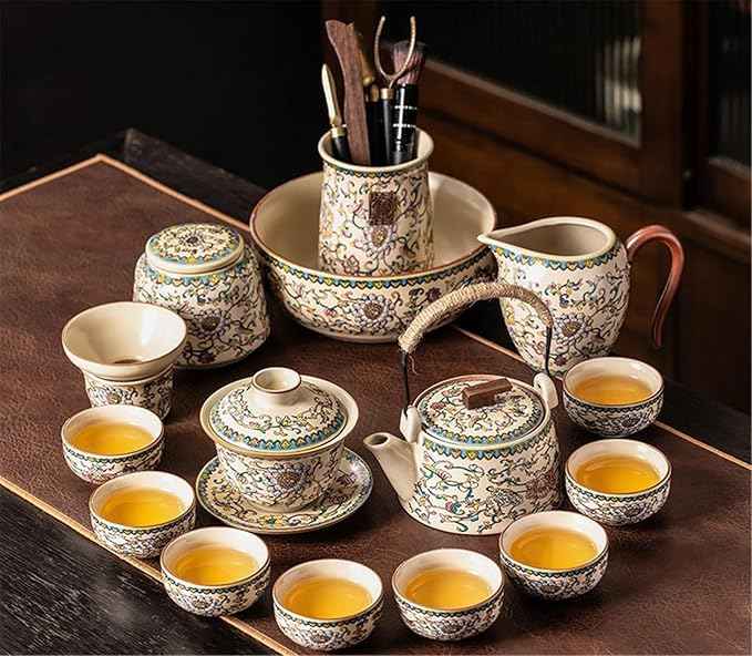 Ru Kiln Enamel Gongfu Tea Set, Gaiwan and Teacup Collection-suit12