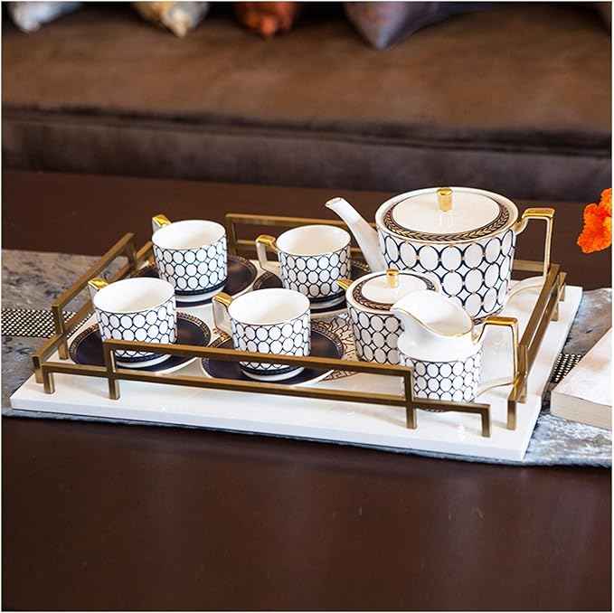 Tea Set Porcelain Afternoon Tea Set Tea Cup Gift Set Tea Pack Tea Cups and Saucer Teapot Sugar Bowl Cream Jug Modern Light Coffee Luxury Service