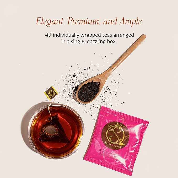 Bokksu Japanese Tea Gift Set - 49-Piece (7 Flavors) Authentic Kagoshima Seicha Tea Variety Pack Sampler Box, Expertly Curated Collection in Elegant, Colorful Packaging
