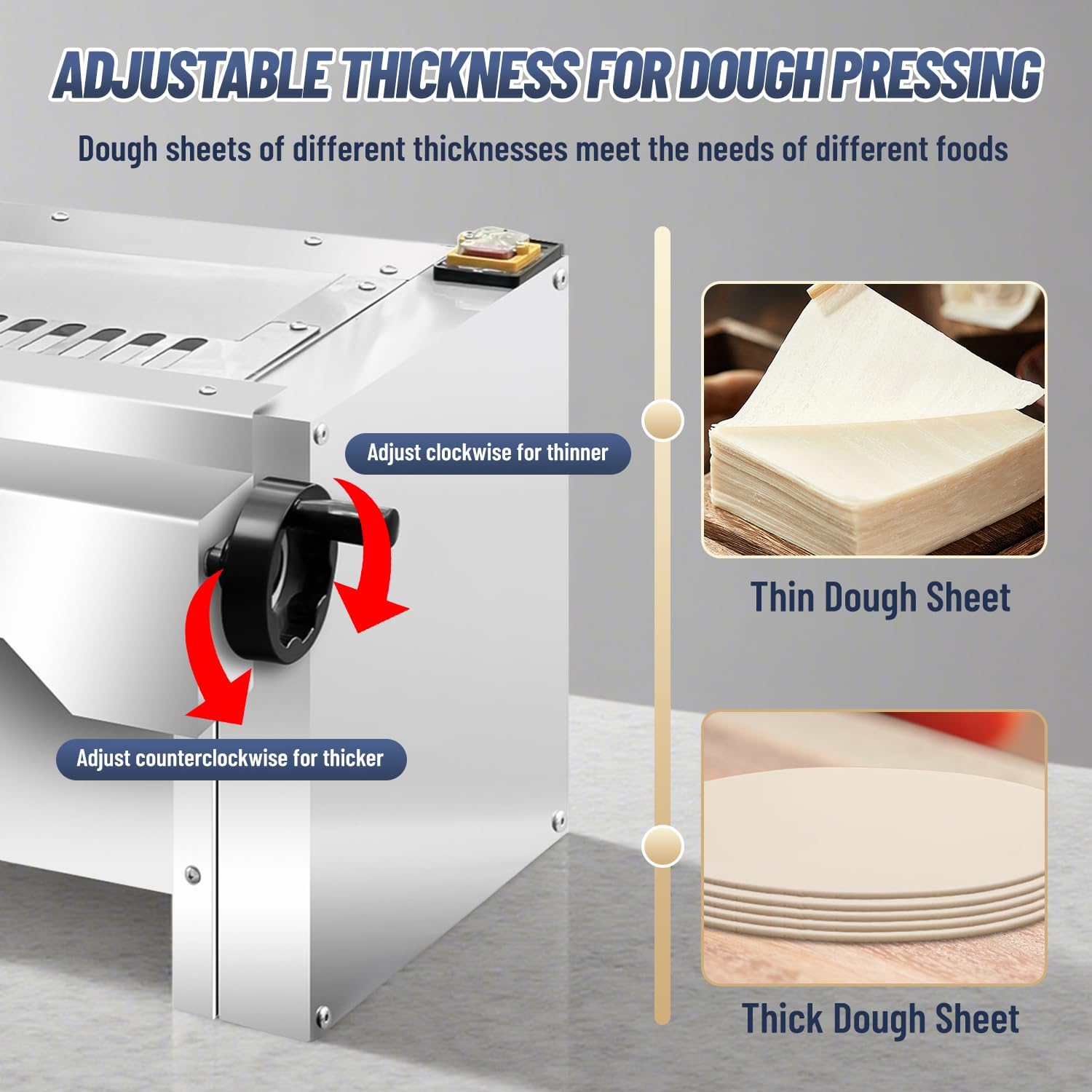 Electric Dough Roller Sheeter, Table Top Pizza Dough Press Mahcine, Commercial Press Machine,Pastry Sheeter Maker for Baking, For Making Pastries, Croissants, Pies,Cookies, Pizzas, Etc.