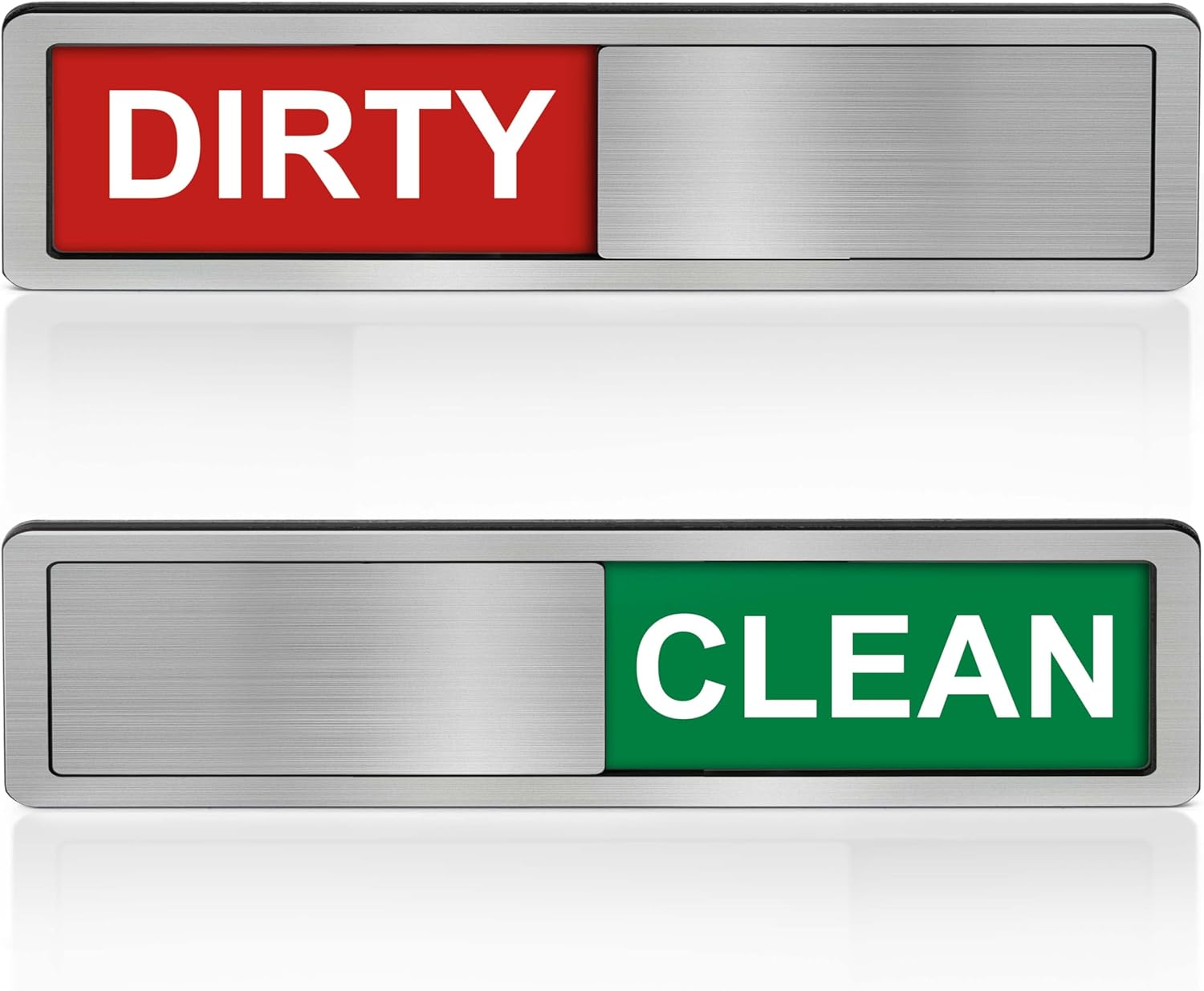 Dishwasher Clean Dirty Sign-Dishwasher Magnet Stainless Steel Clean Dirty Sign for Kitchen Organization Farmhouse Dishwasher Slide Indicator, Optional Adhesive Stickers - Blissbrew