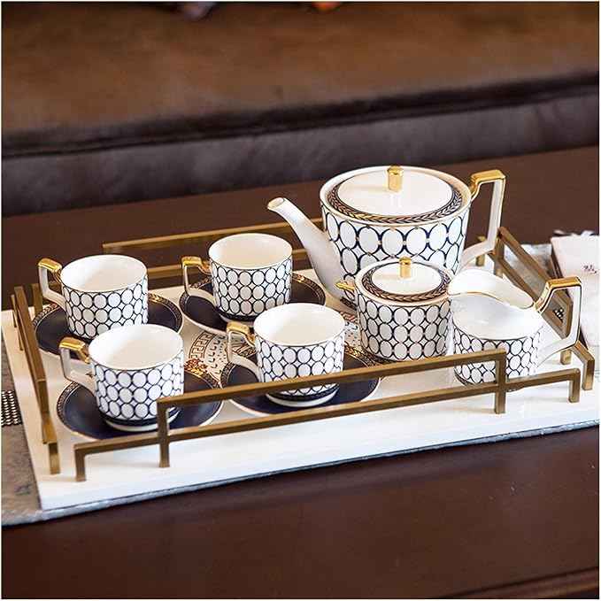 Tea Set Porcelain Afternoon Tea Set Tea Cup Gift Set Tea Pack Tea Cups and Saucer Teapot Sugar Bowl Cream Jug Modern Light Coffee Luxury Service