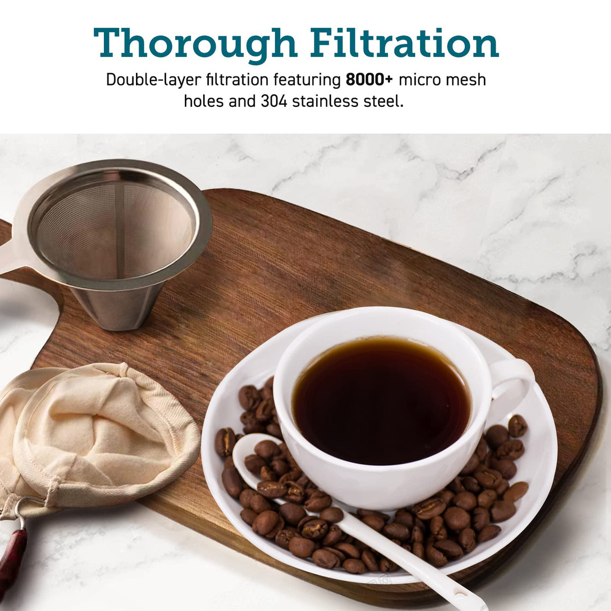 Pour over coffee maker holding 34 ounces