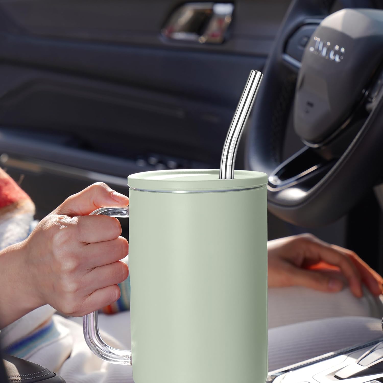 Tomorotec 30oz Straws, 11" Stainless Steel Straw 14PCS for 30oz Stanley Tumbler, 0.35"/9mm Diameter Sleek Metallic Finish- 7 Straight, 7 Bent Straws & 2 Brushes, Dishwasher Safe, 304 Food-Grade