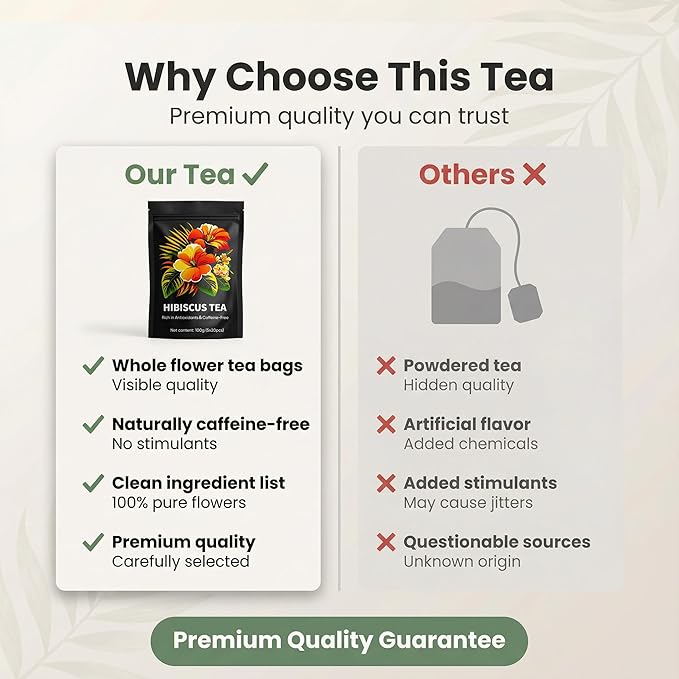 Andonisus Hibiscus Tea Organic, Caffeine Free, Antioxidant-Rich, 20 Tea Bags (3pcs)