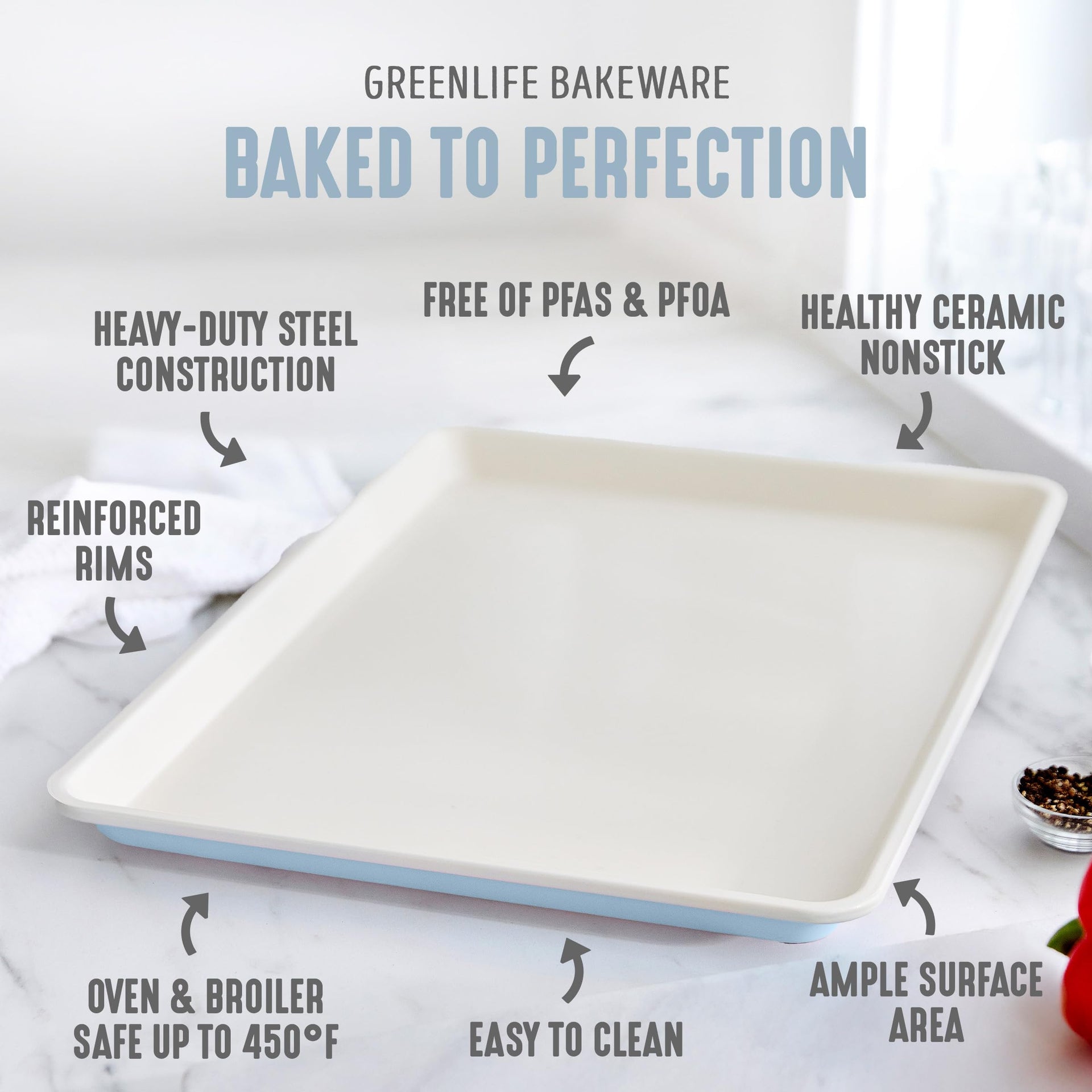 18” x 13” Ceramic Nonstick Half Cookie Sheet