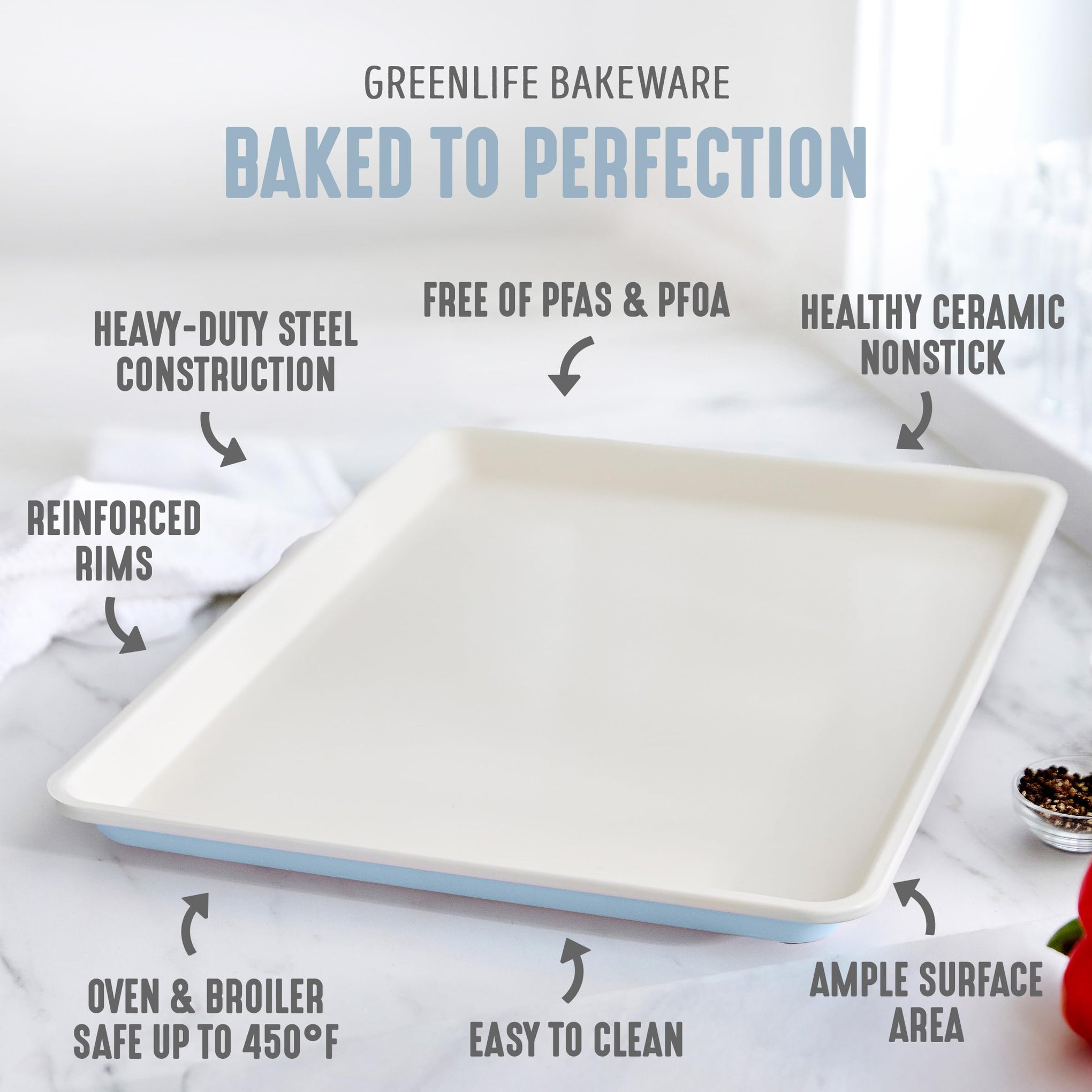 18” x 13” Ceramic Nonstick Half Cookie Sheet