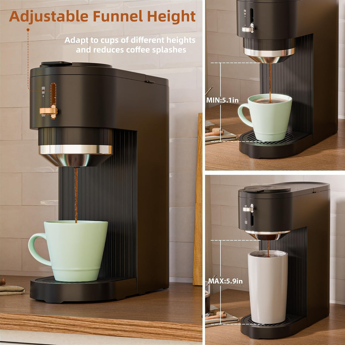 Pod and ground coffee brewer with auto shut-off