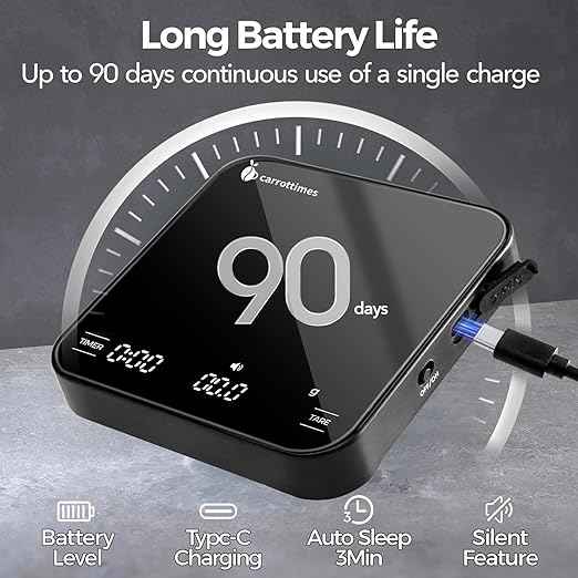 Rechargeable Mini Coffee Scale with Timer, 2kg/0.1g Precision Espresso Scale, Portable Digital Coffee Scale w/ 4 Modes for Espresso and Pour-Over Coffee (Black)